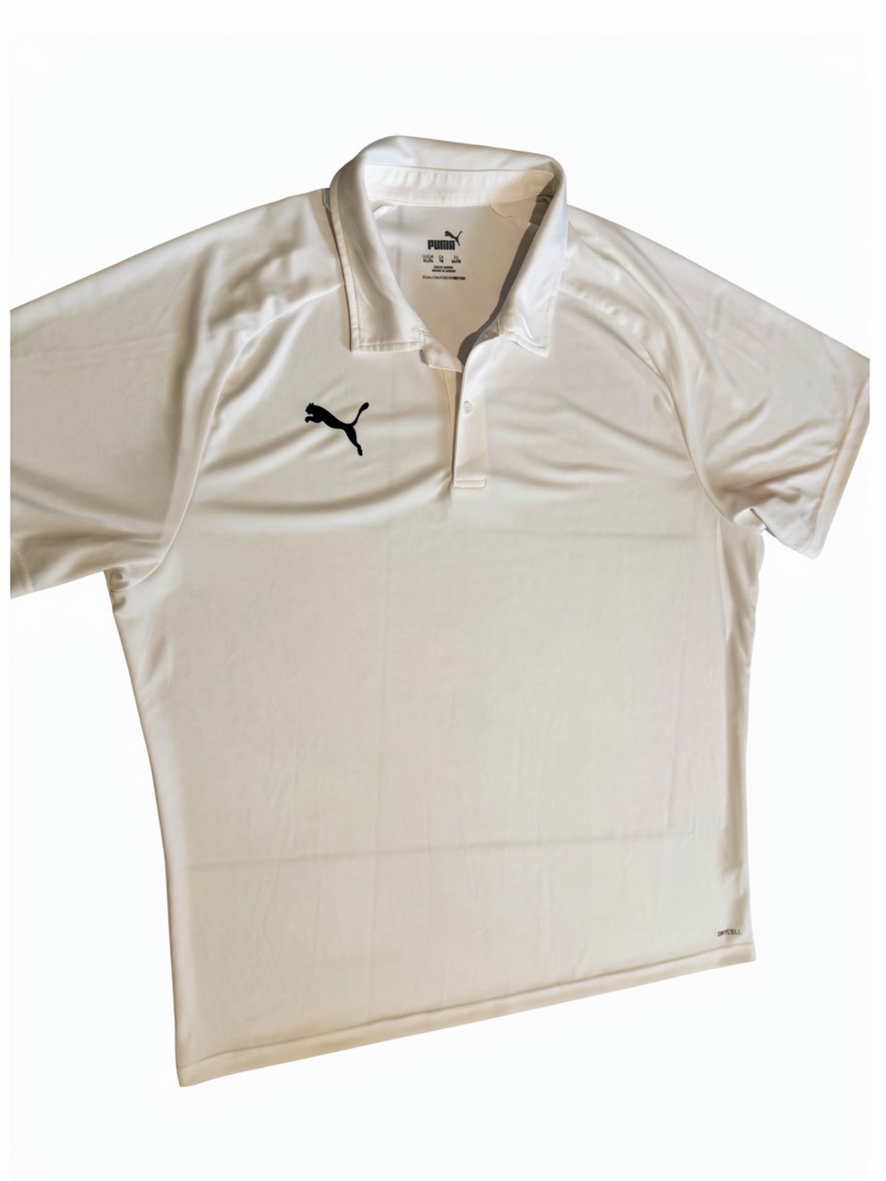 Puma White Polo Shirt with Black Logo
